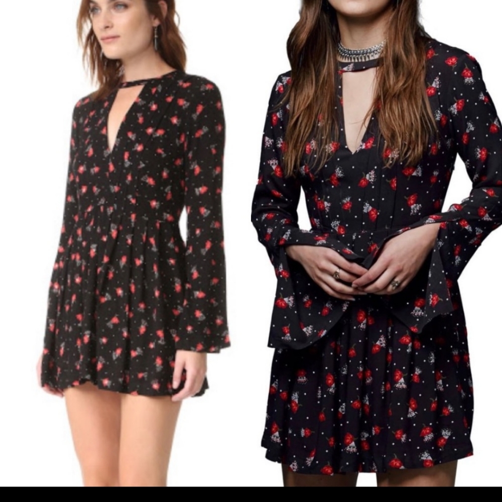 Free People Tegan Floral Printed Mini Dress